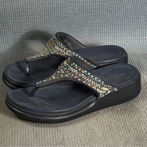 Crocs Women’s Boca Medallion Flip Flop Wedge Sandals Size 7